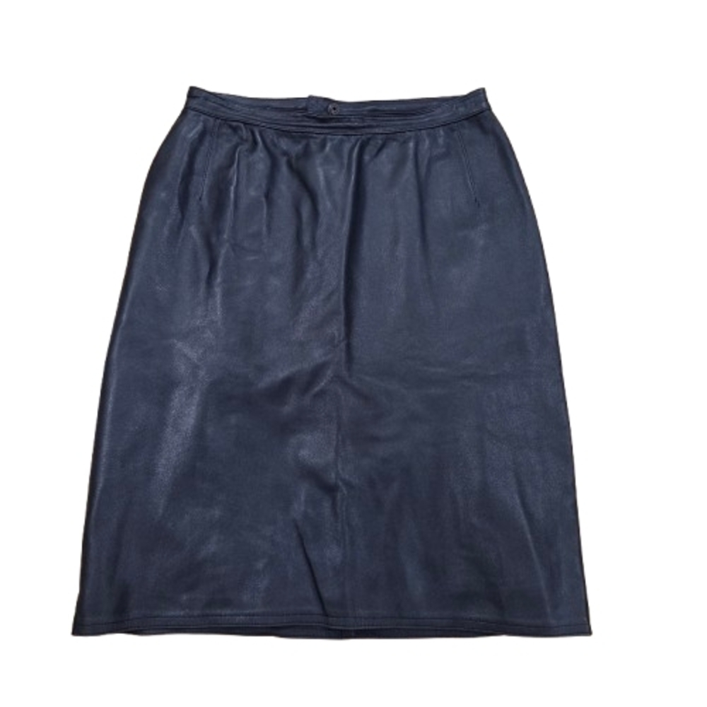 Krizia Black Sheepskin Leather Skirt